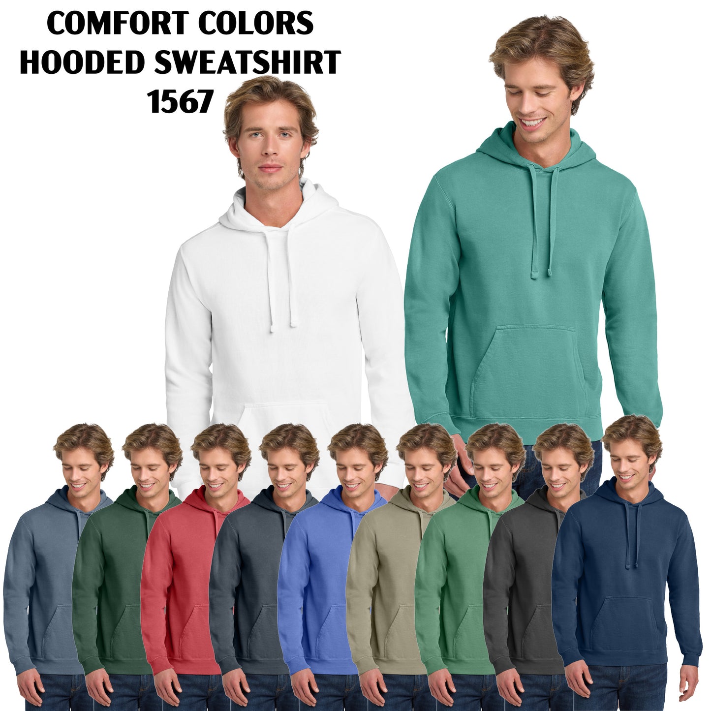 Custom Printed Comfort Colors ® Ring Spun Hooded Sweatshirt (1567)