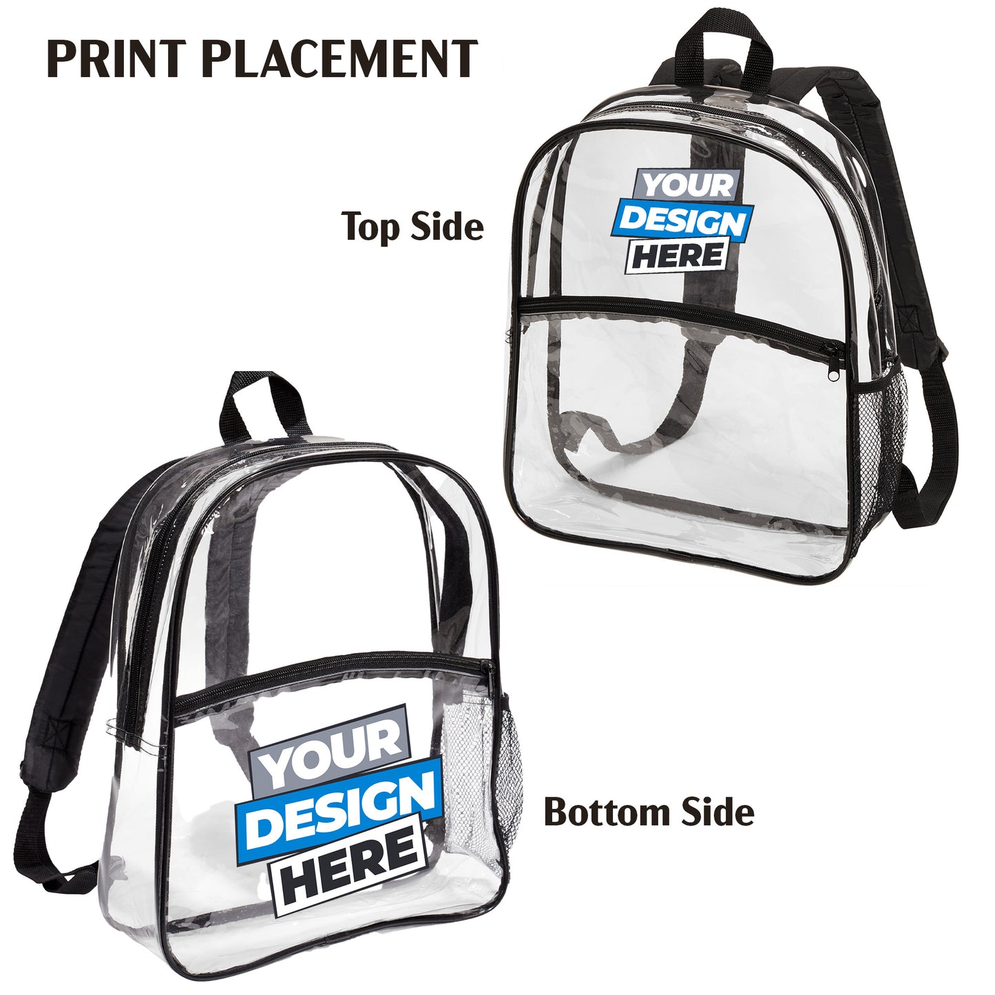 Custom Printed Port Authority ® Clear Backpack, Stadium Approved, Adjustable Strap (BG230)