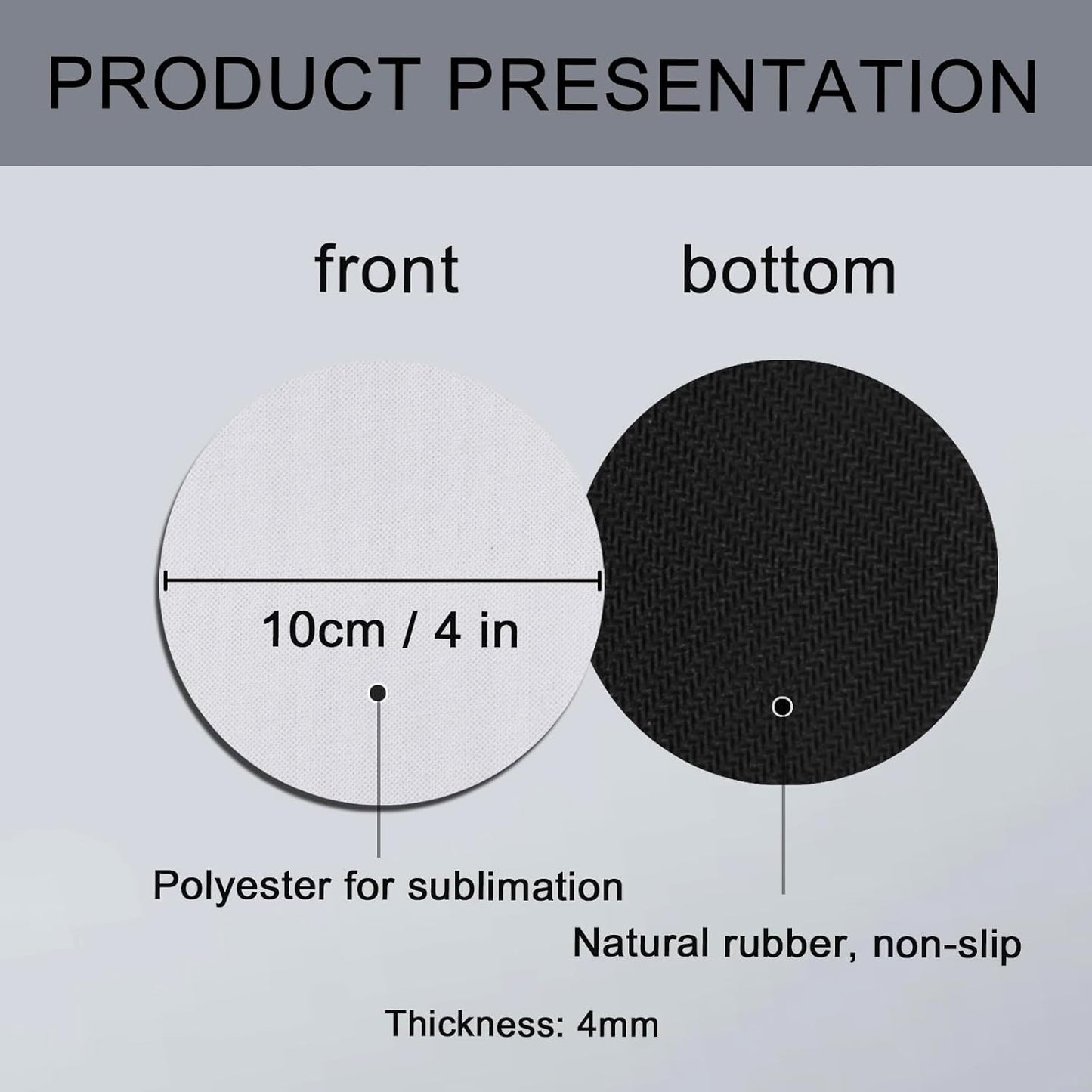 Custom Printed 4 Inch Round Rubber Coasters (CC103)