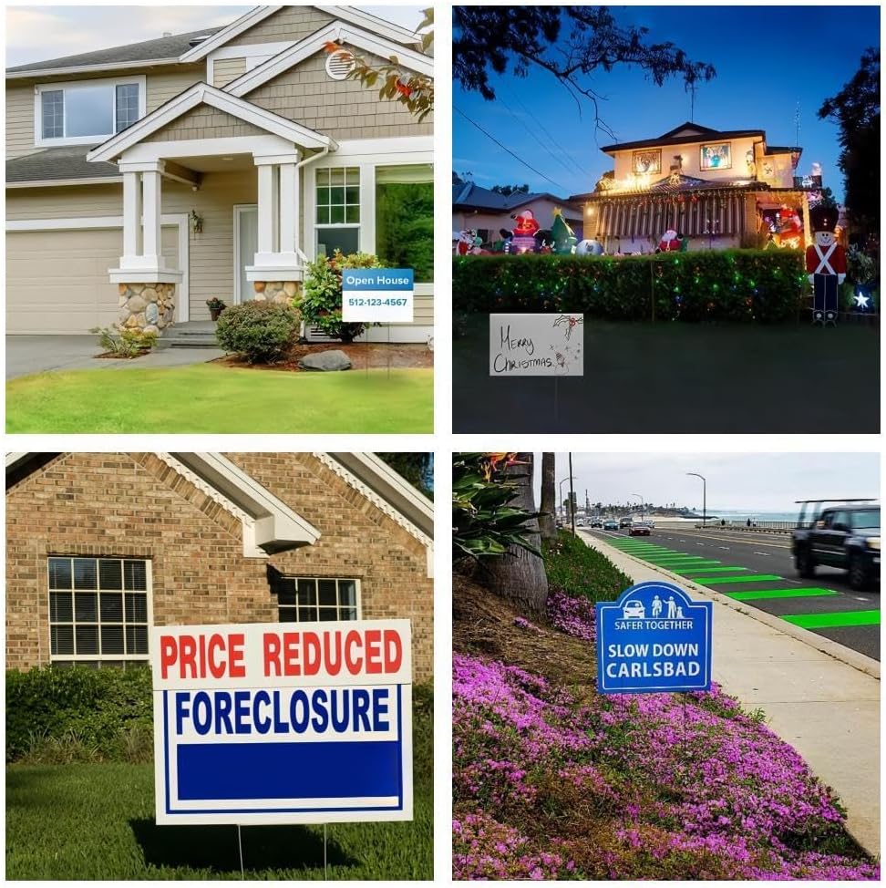 Custom Printed 12"x18" Corrugated Plastic Yard Sign with Metal Stakes (TS102)