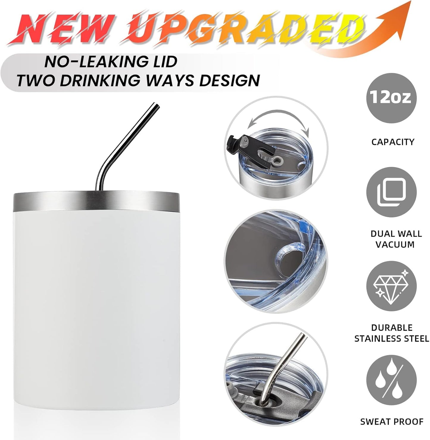 Custom Printed Stainless Steel Multicolor Mug With Straw and Lid (CM108)