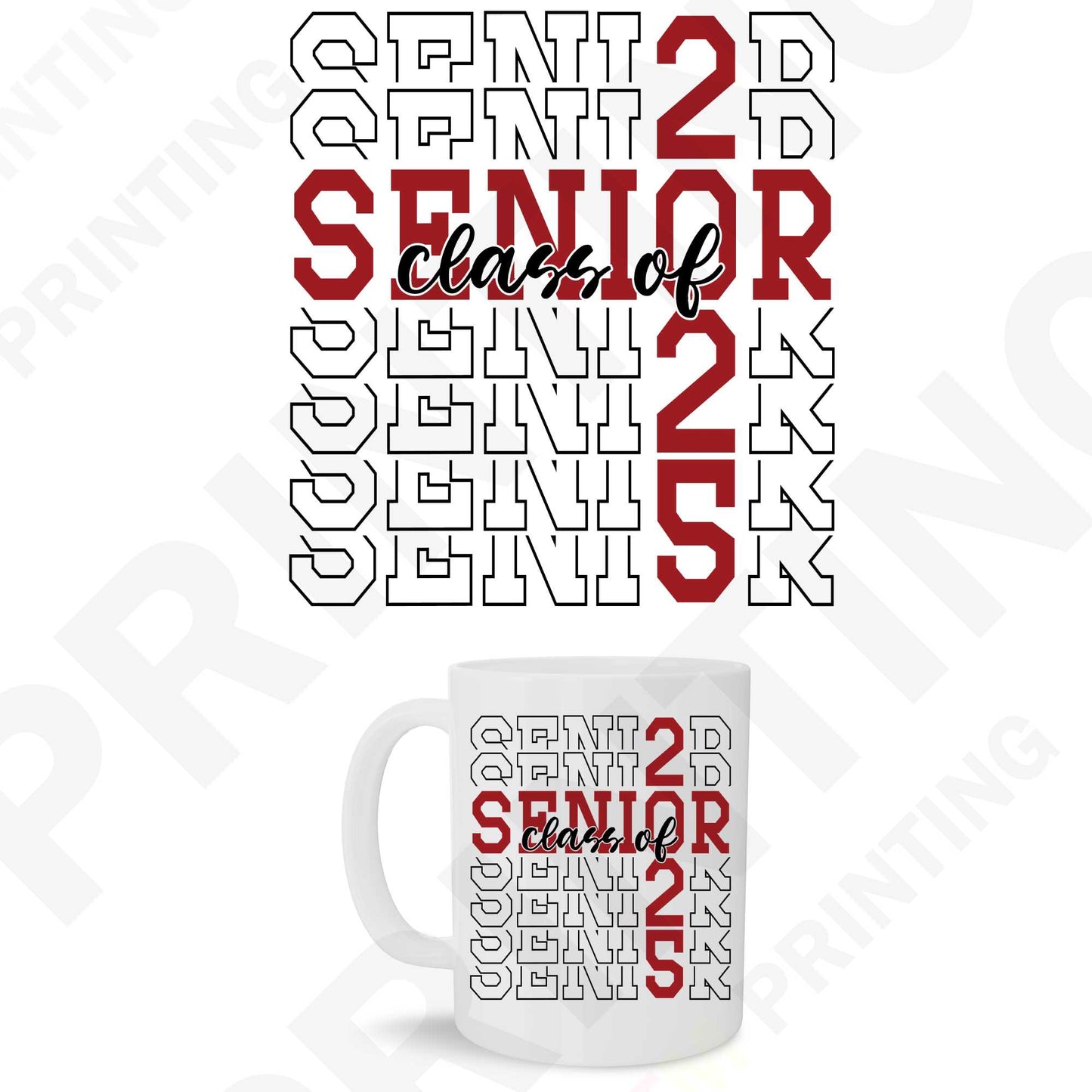 Senior Graduation Class of 2025 Sticker For Mugs (11 oz to 15oz)