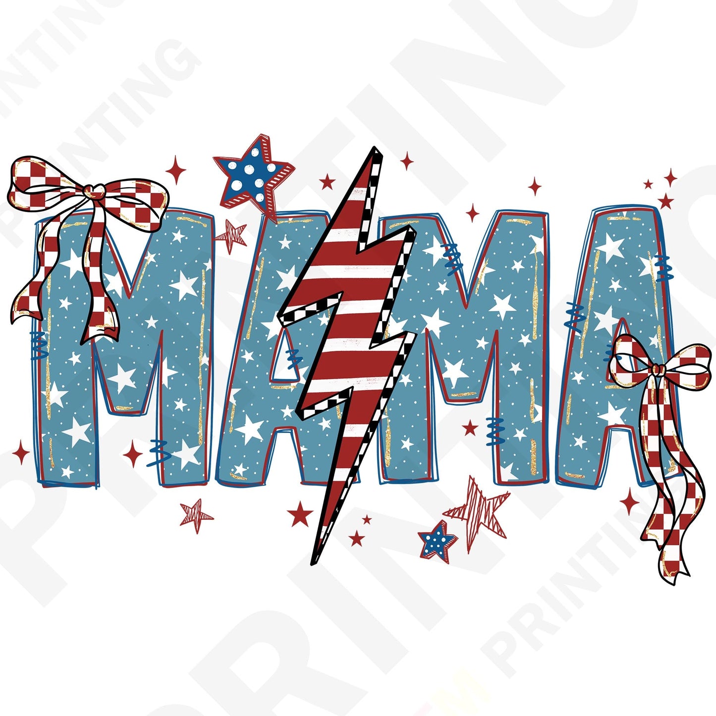 4th Of July American Mama Retro DTF Transfer Film