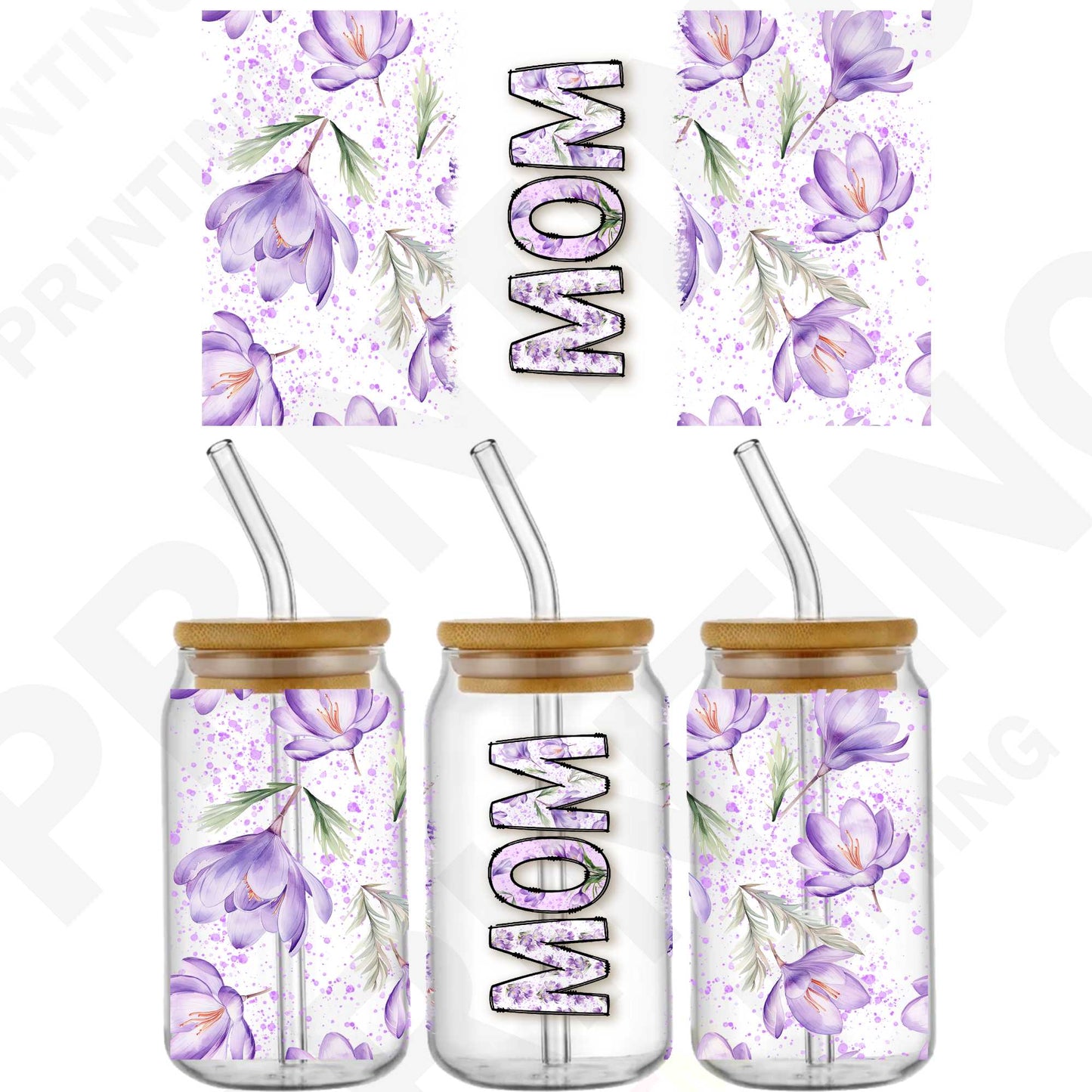 Mother's Day Mom For 16 oz Glass Cups