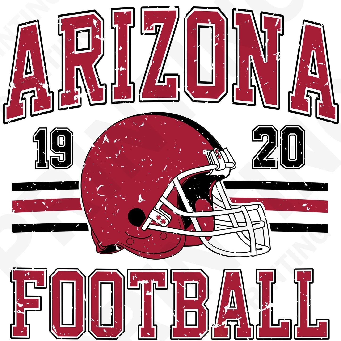 Arizona Football Retro Style Iron On Ready To Press DTF Transfer Film
