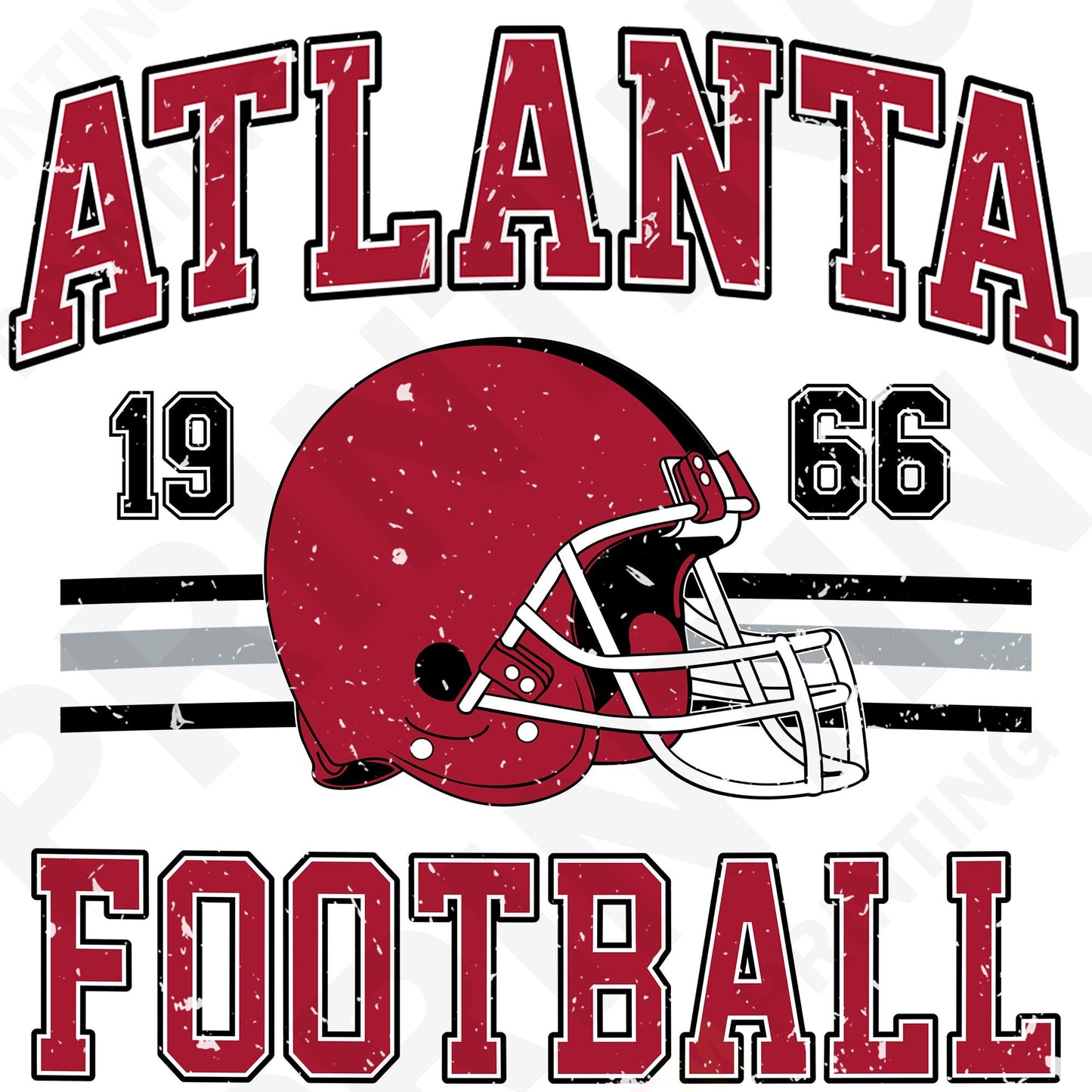 Atlanta Football Retro Style Iron On Ready To Press DTF Transfer Film