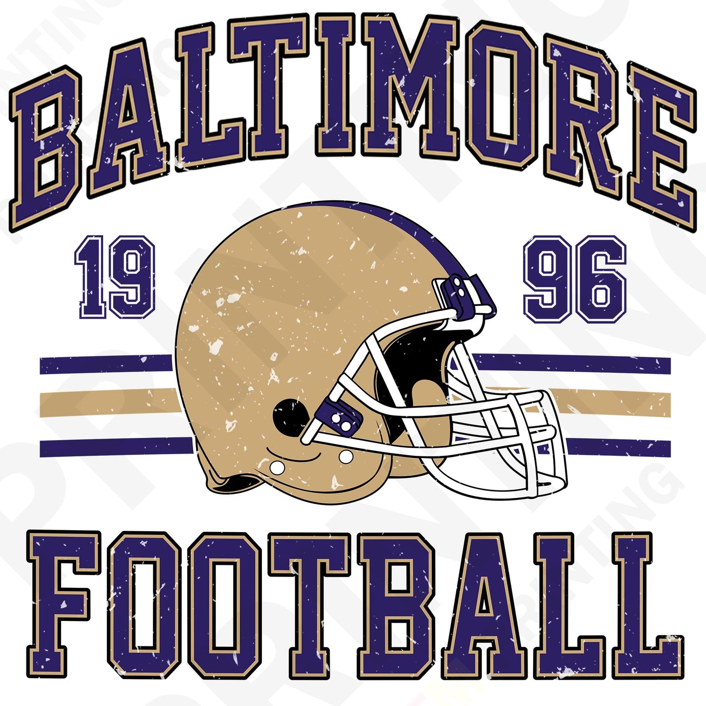 Baltimore Football Retro Style Iron On Ready To Press DTF Transfer Film