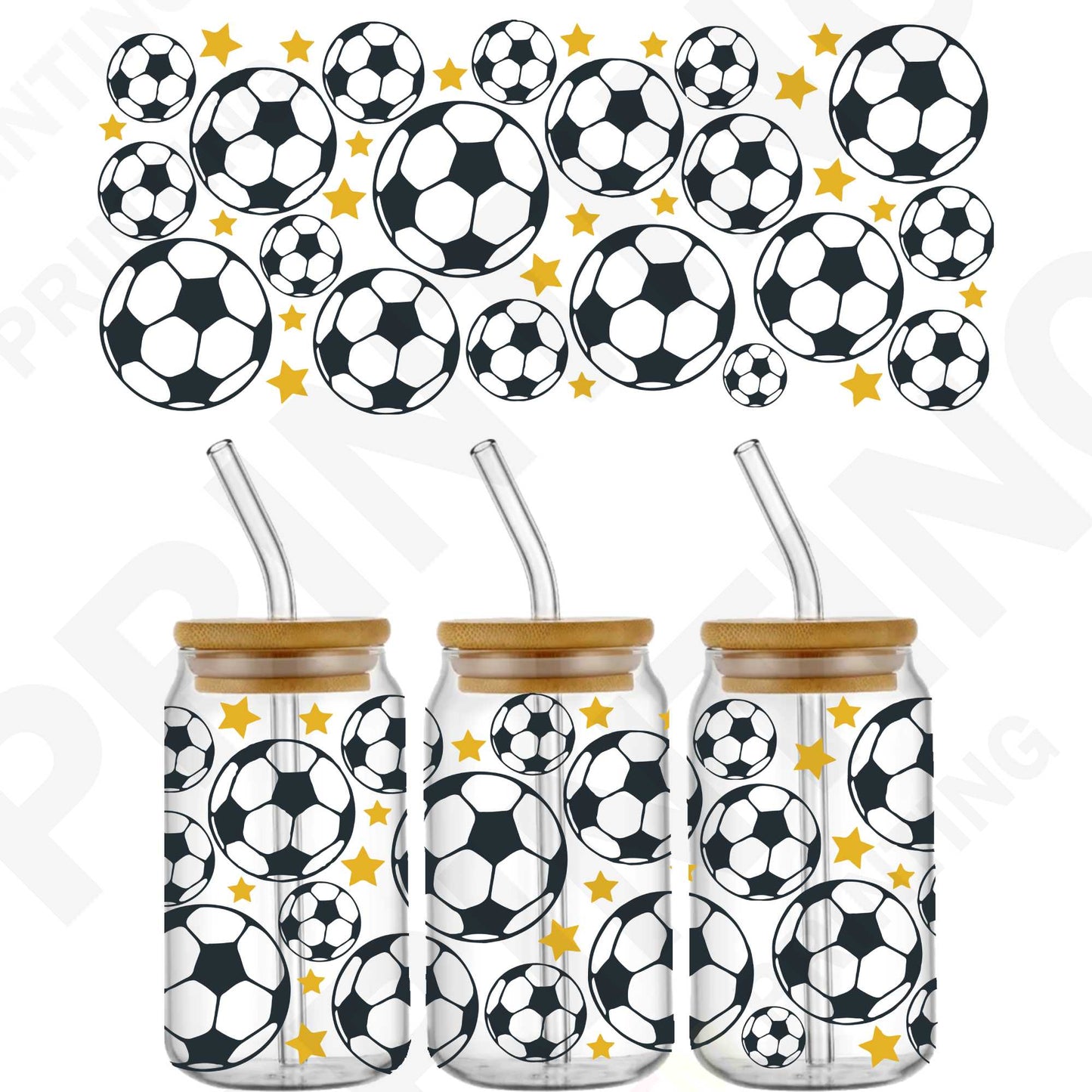 Soccer Squad Line For 16 oz Glass Cups