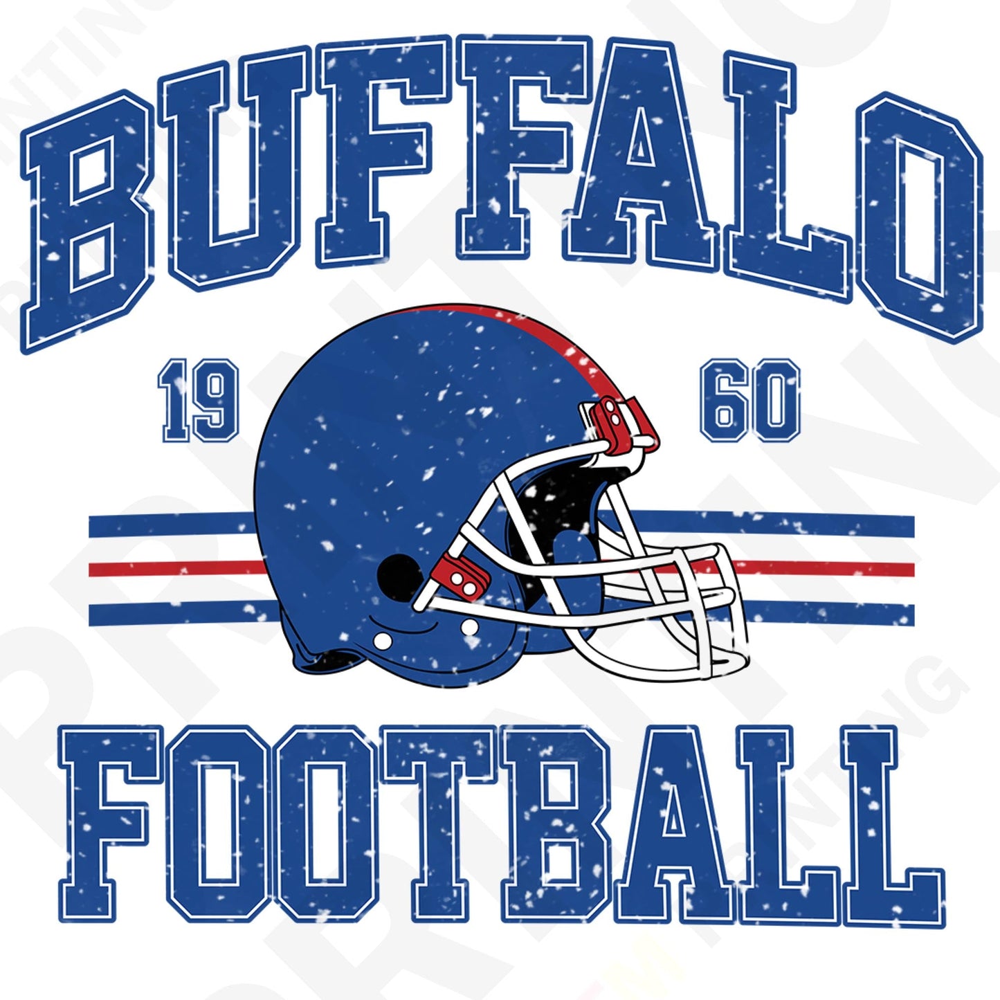 Buffalo Football Retro Style Iron On Ready To Press DTF Transfer Film