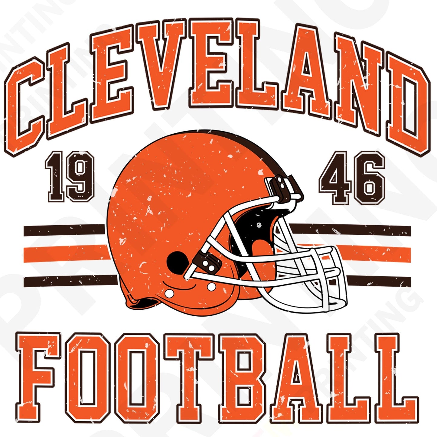 Cleveland Football Retro Style Iron On Ready To Press DTF Transfer Film