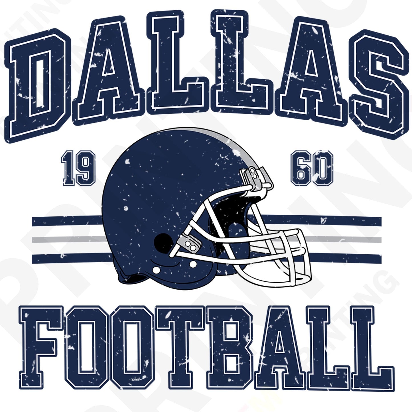 Dallas Football Retro Style Iron On Ready To Press DTF Transfer Film
