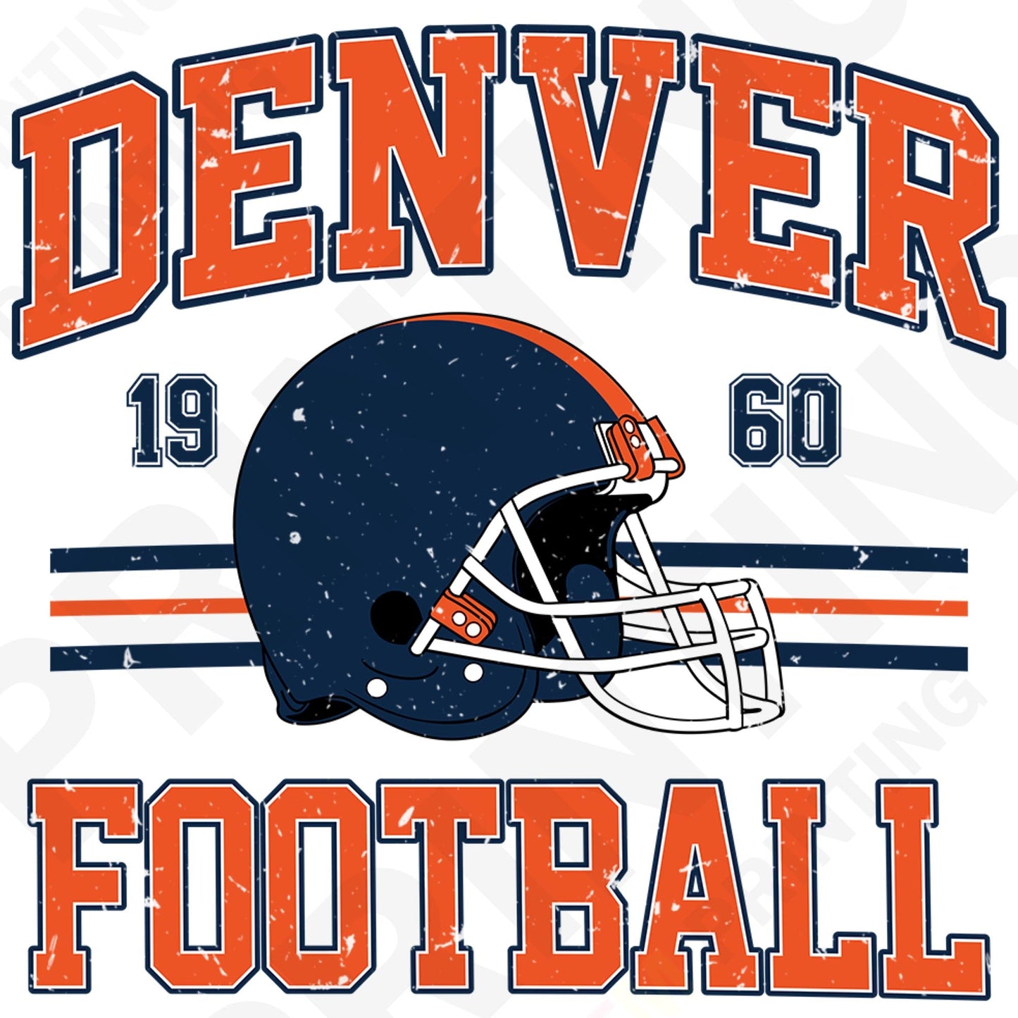 Denver Football Retro Style Iron On Ready To Press DTF Transfer Film