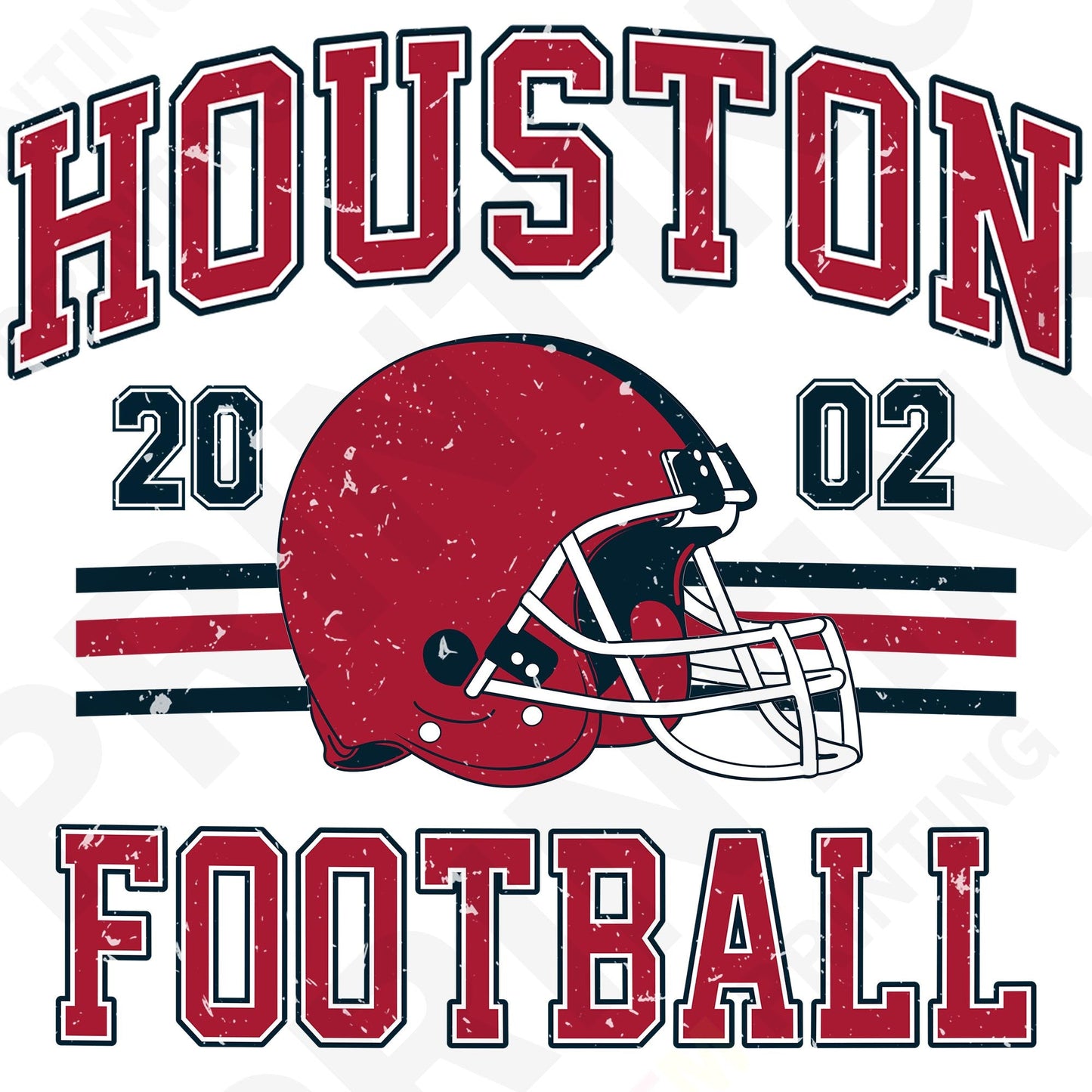 Houston Football Retro Style Iron On Ready To Press DTF Transfer Film