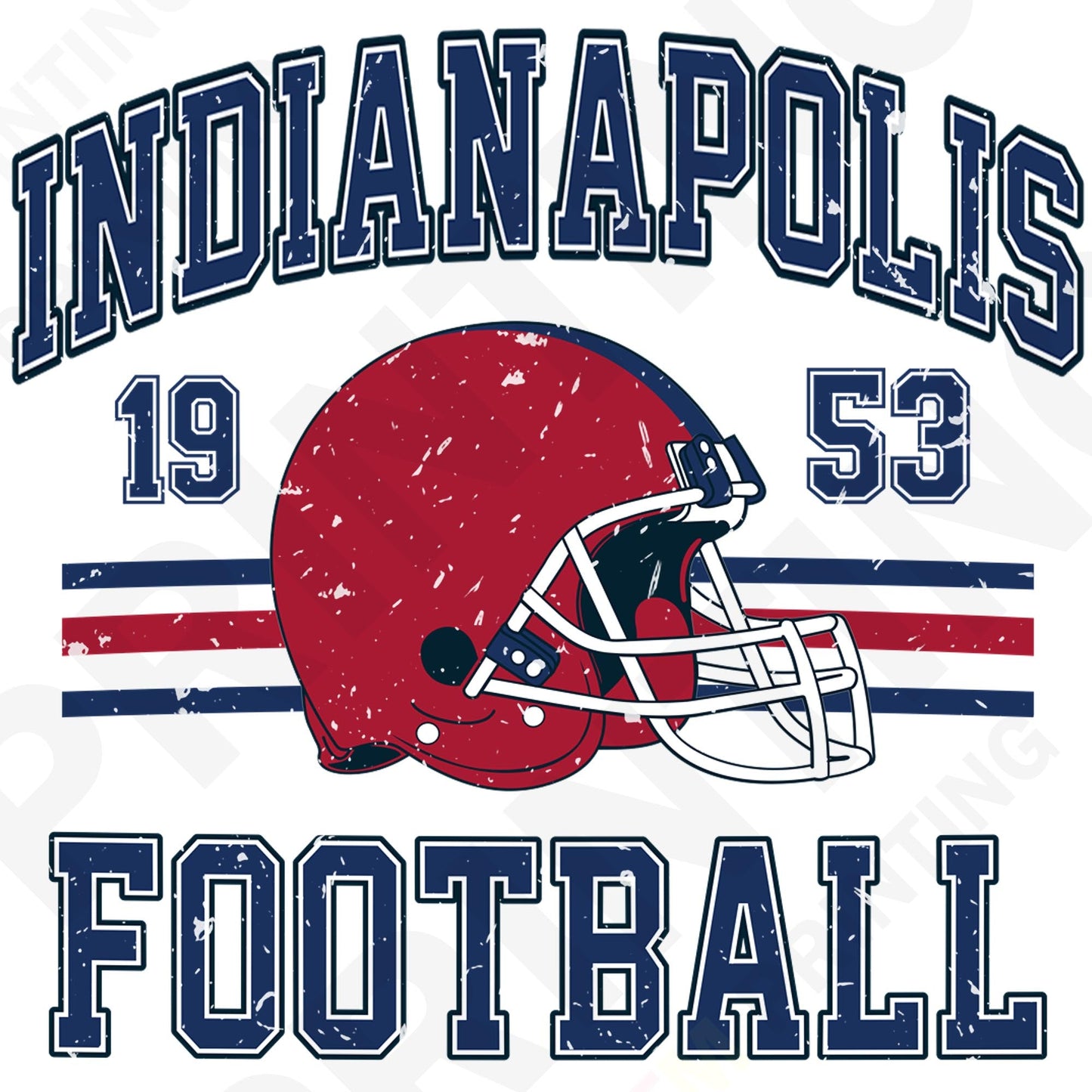 Indianapolis Football Retro Style Iron On Ready To Press DTF Transfer Film
