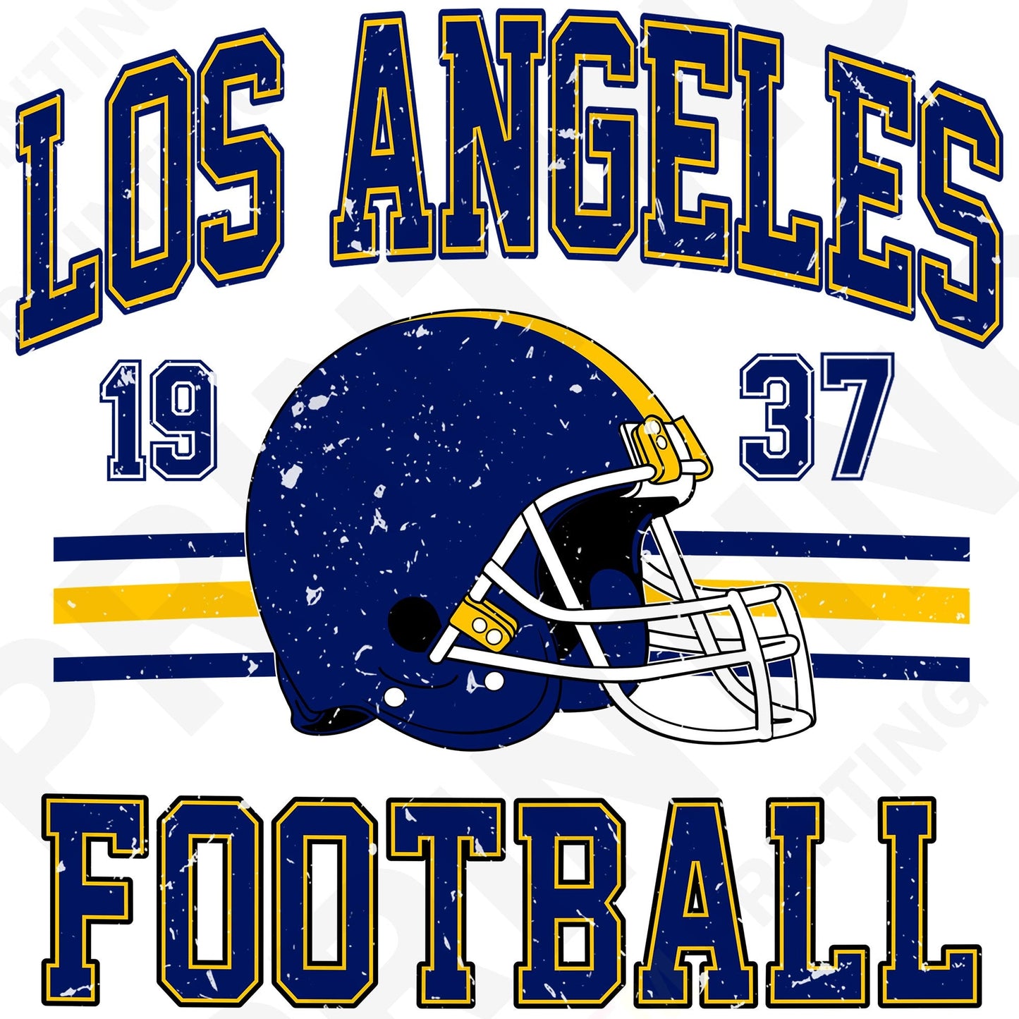 Los Angeles Football Retro Style Iron On Ready To Press DTF Transfer Film