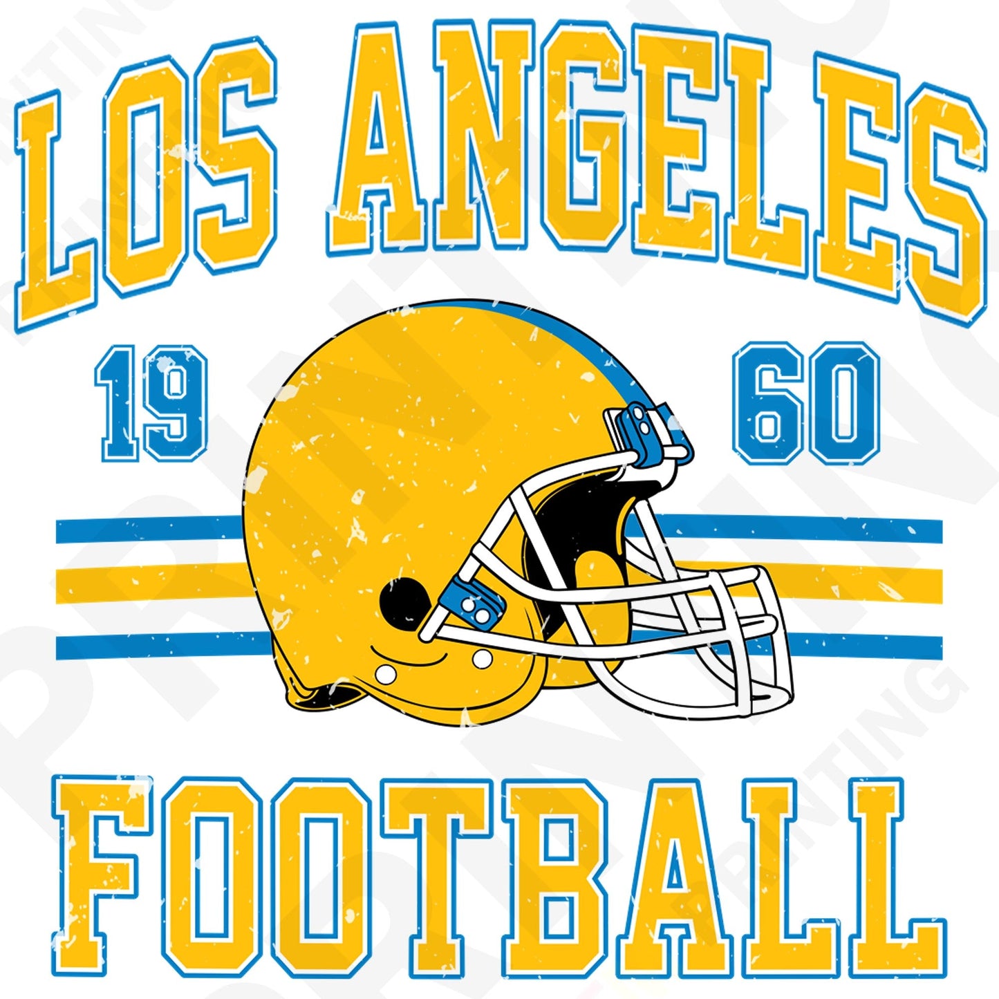 Los Angeles Football Retro Style Iron On Ready To Press DTF Transfer Film