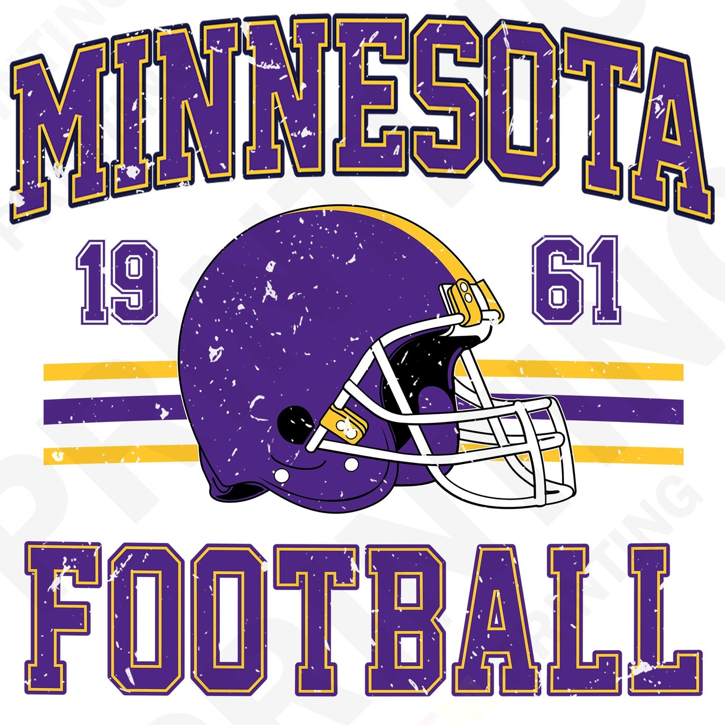 Minnesota Football Retro Style Iron On Ready To Press DTF Transfer Film