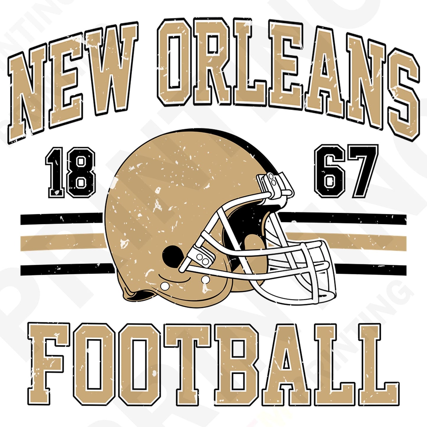 New Orleans Football Retro Style Iron On Ready To Press DTF Transfer Film