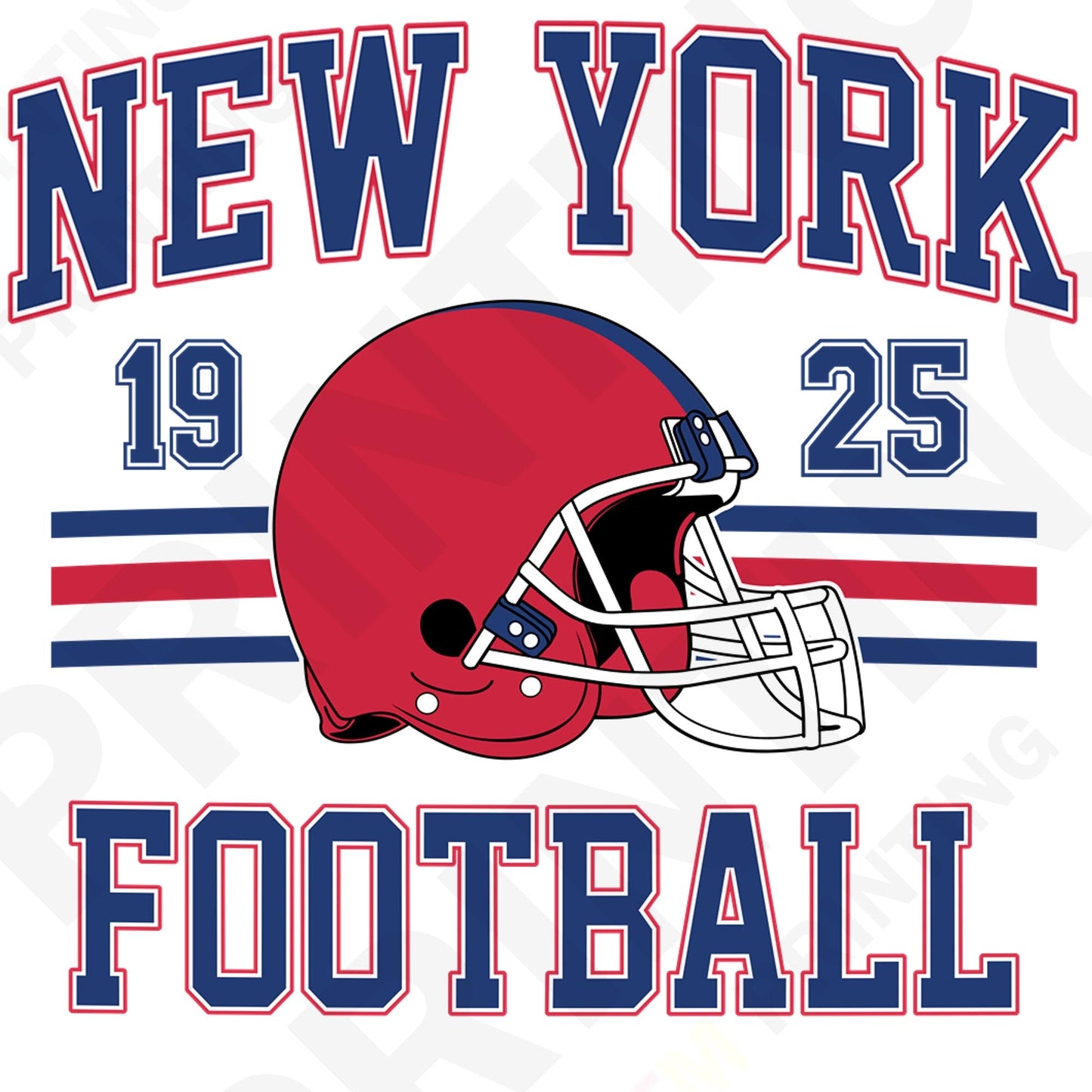 New York Football Retro Style Iron On Ready To Press DTF Transfer Film