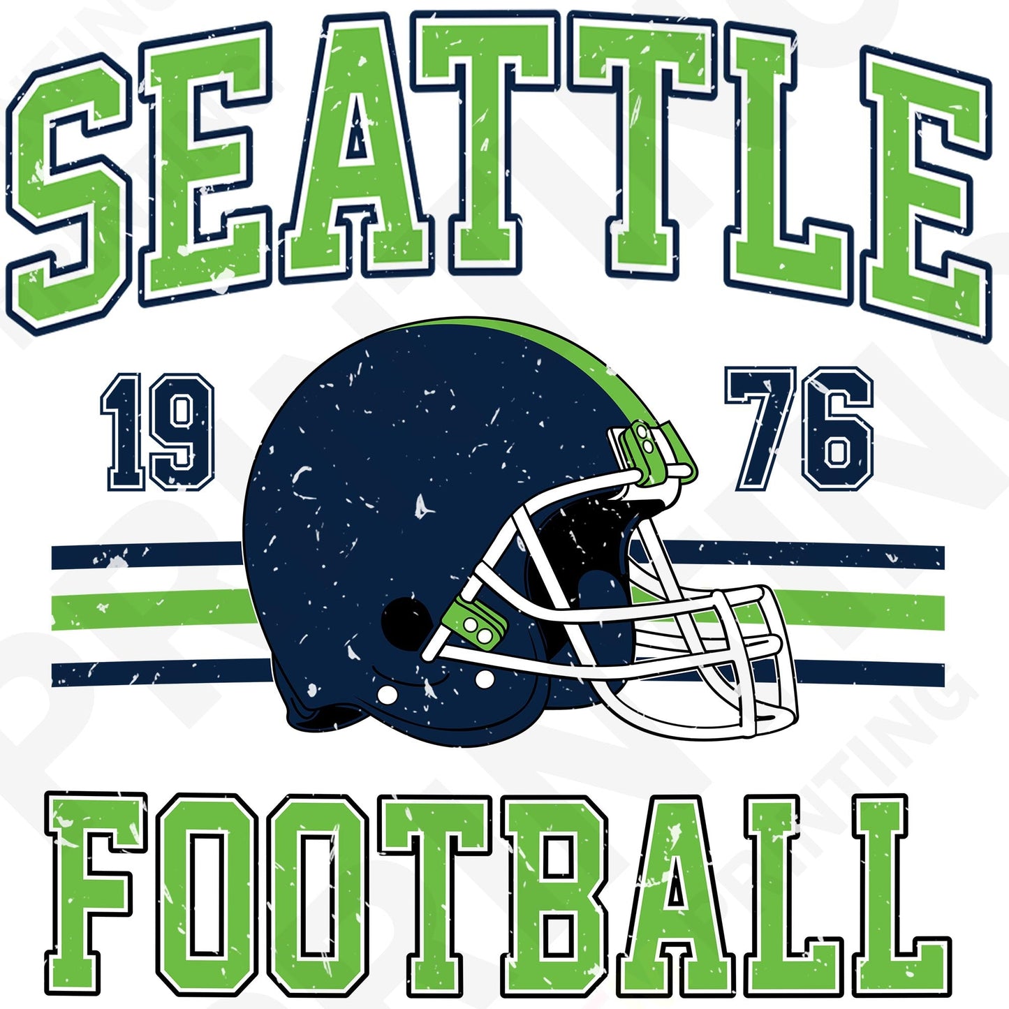 Seattle Football Retro Style Iron On Ready To Press DTF Transfer Film