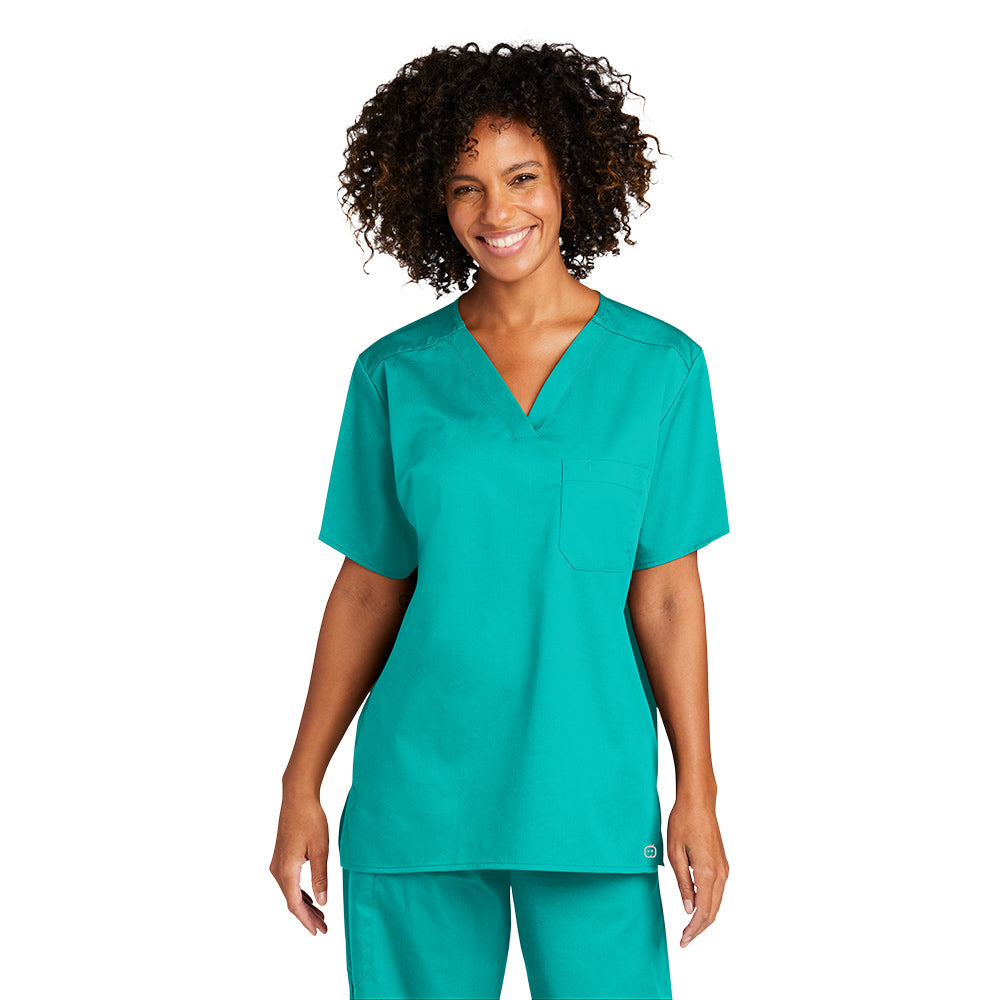 Unisex Personalized Chest Pocket V-Neck Scrub Top Wink®(WW3160)