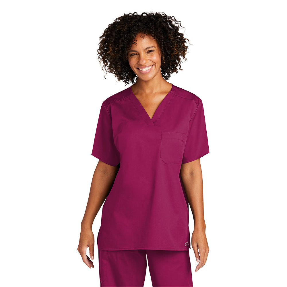 Unisex Personalized Chest Pocket V-Neck Scrub Top Wink®(WW3160)