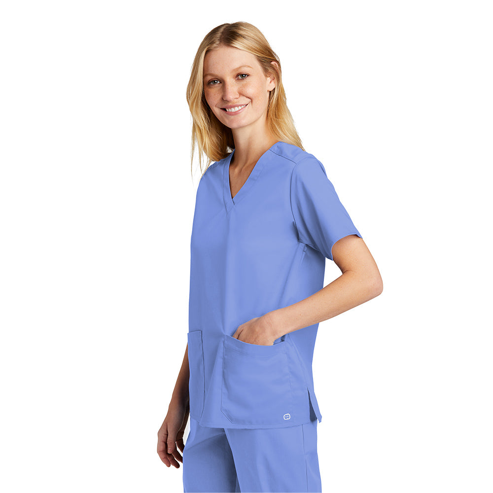 Personalized V-Neck Women's Scrub Top - Wink®(WW4560)