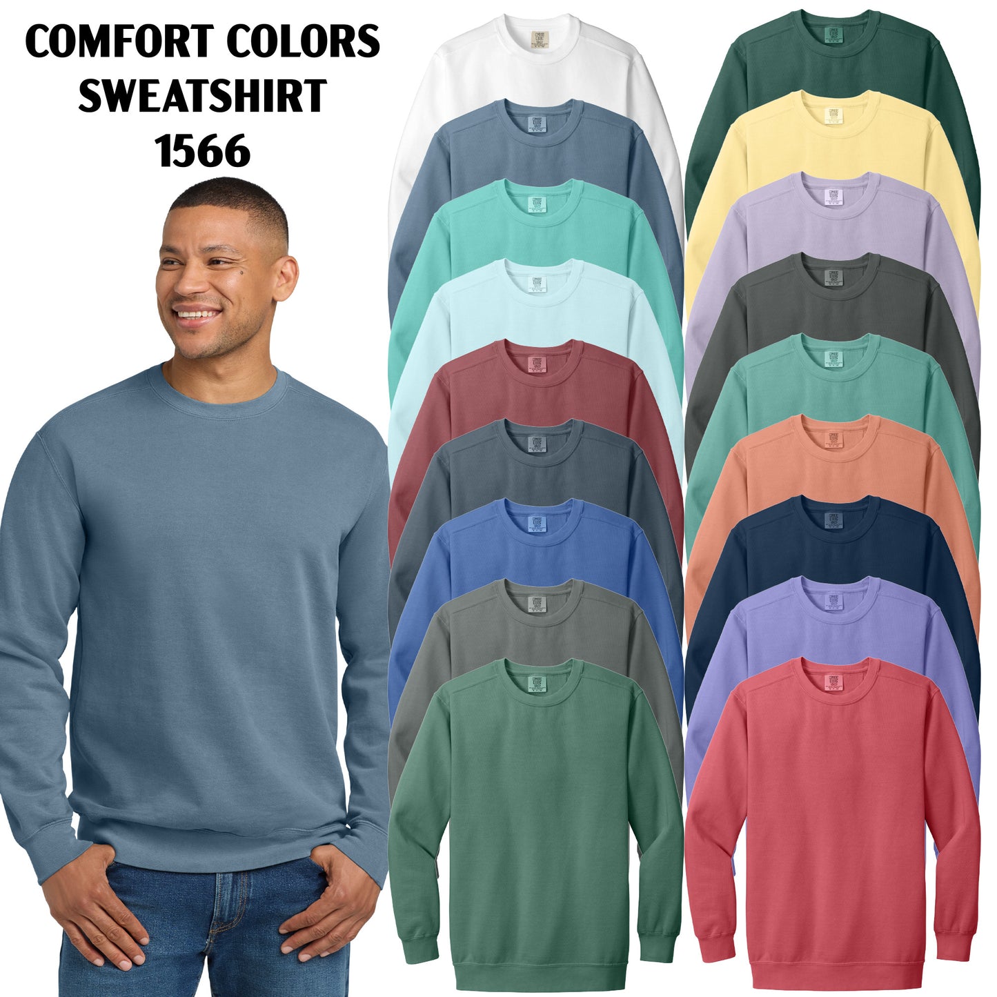 Custom Printed Comfort Colors ® Ring Spun Crewneck Sweatshirt (1566)