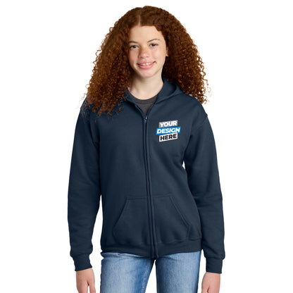 Unisex Youth Heavy Blend™ Full-Zip Hooded Sweatshirt - Gildan (18600B)
