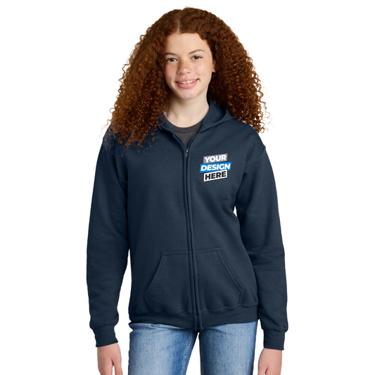 Unisex Youth Heavy Blend™ Full-Zip Hooded Sweatshirt - Gildan (18600B)