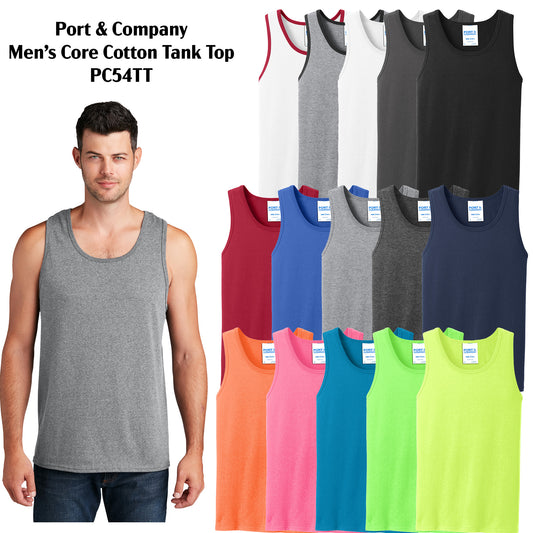 Men's Core Cotton Tank Top 100% cotton - Port & Company® (PC54TT)