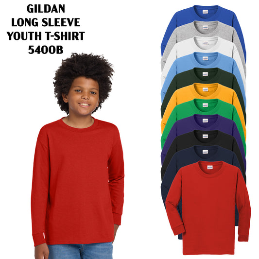 Youth Long Sleeve Tee 100% Cotton - Gildan Heavy Cotton® (5400B)