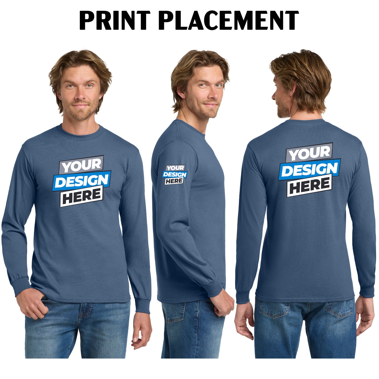 Unisex Long Sleeve Tee 100% Cotton - Gildan Heavy Cotton® (5400)