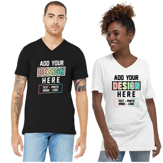 Unisex Jersey Short Sleeve V-Neck Tee 100% Cotton - BELLA+CANVAS (3005/3005CVC)