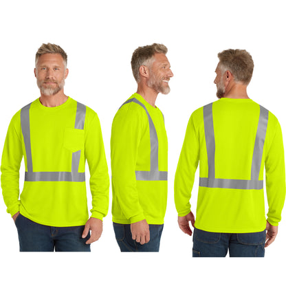 CornerStone® ANSI 107 Class 2 Mesh Long Sleeve Tee(CS201)