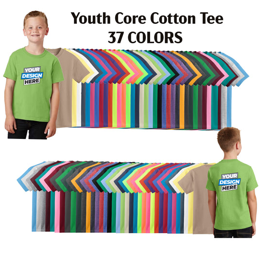Unisex Youth Core Cotton Tee - 100% Cotton Port & Company® (PC54Y)