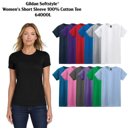 Women's Short Sleeve Tee 100% Cotton - Gildan Softstyle® (64000L)