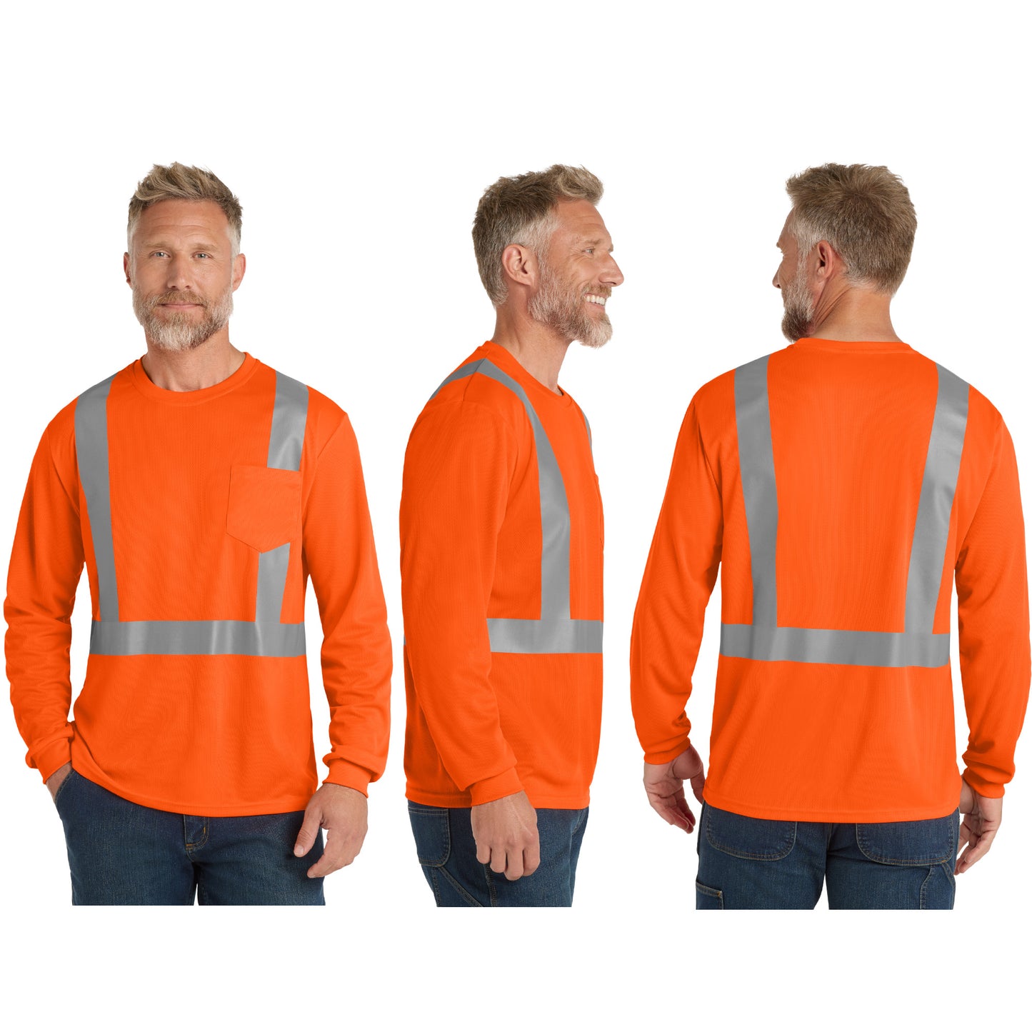 CornerStone® ANSI 107 Class 2 Mesh Long Sleeve Tee(CS201)