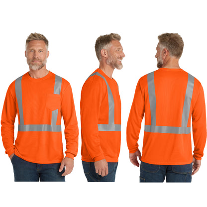 CornerStone® ANSI 107 Class 2 Mesh Long Sleeve Tee(CS201)