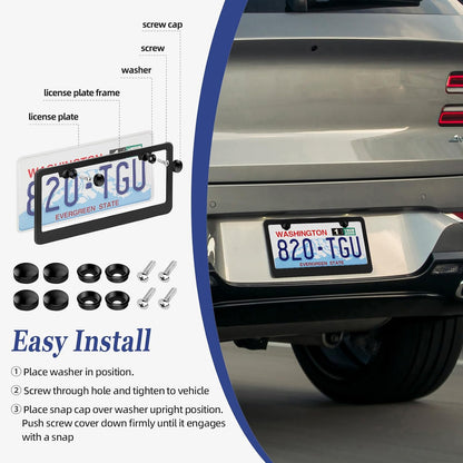 Custom Matte Black Aluminum License Plate Frame 100% Street Legal