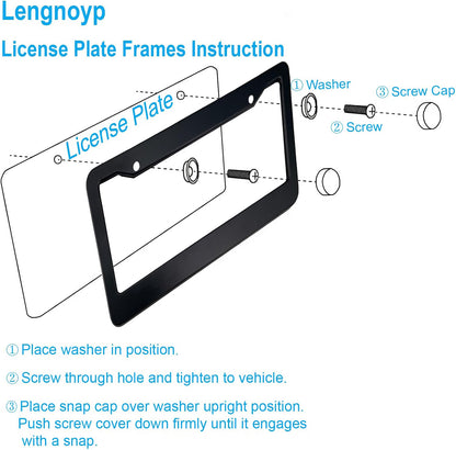 Custom Matte Black Aluminum License Plate Frame