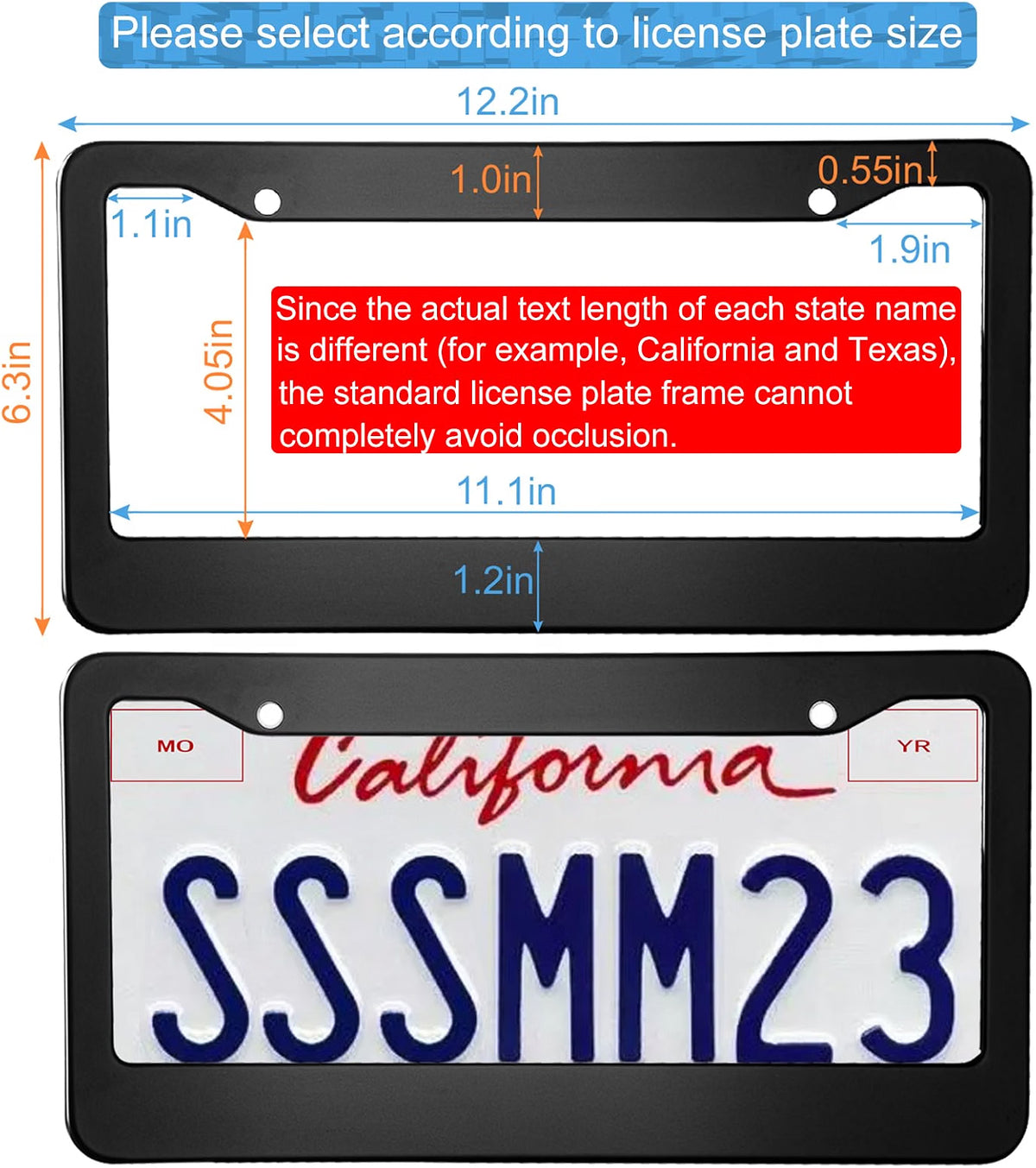 Custom Matte Black Aluminum License Plate Frame
