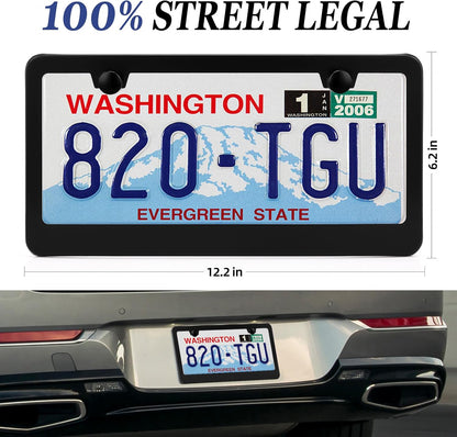 Custom Matte Black Aluminum License Plate Frame 100% Street Legal
