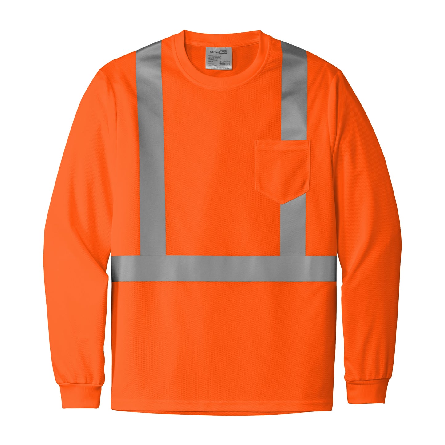 CornerStone® ANSI 107 Class 2 Mesh Long Sleeve Tee(CS201)