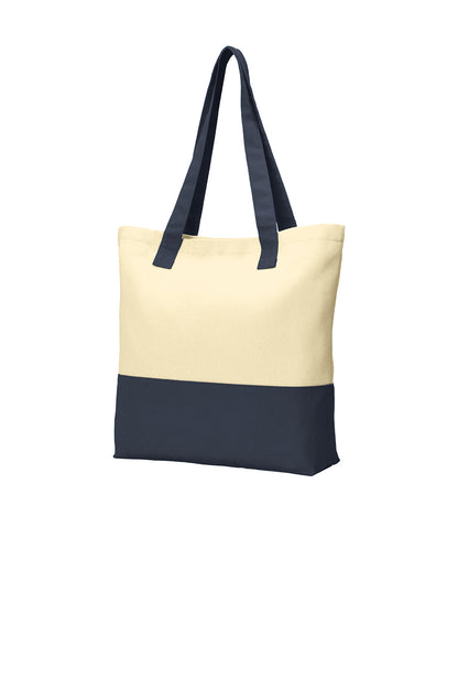 Custom Printed Color block Cotton Tote Port Authority® (BG414)