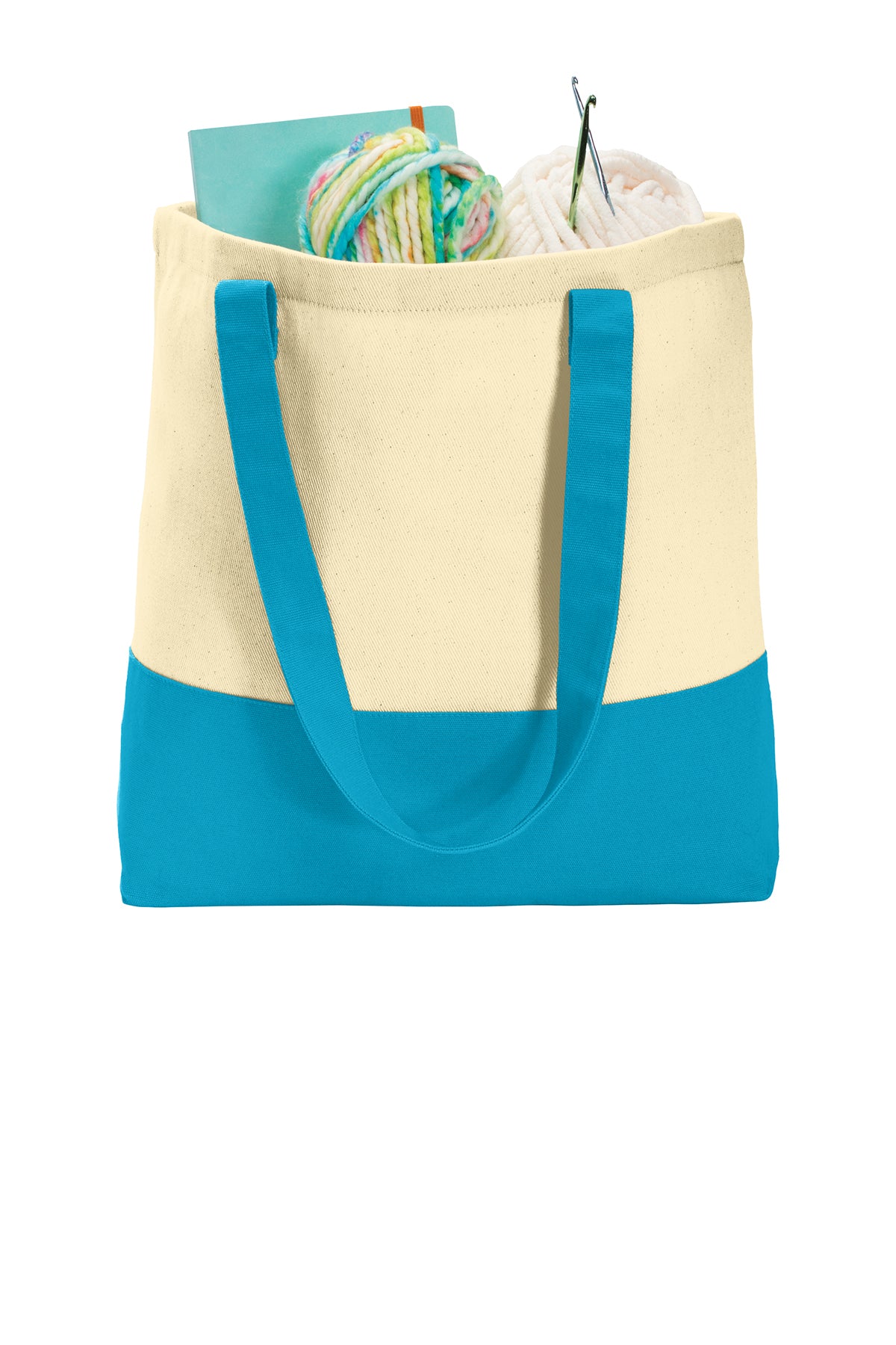 Custom Printed Color block Cotton Tote Port Authority® (BG414)