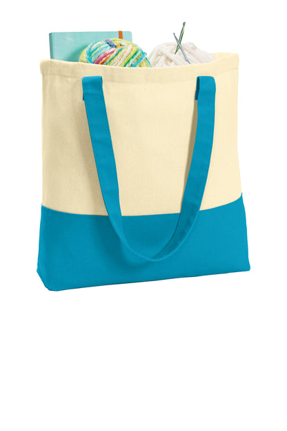 Custom Printed Color block Cotton Tote Port Authority® (BG414)