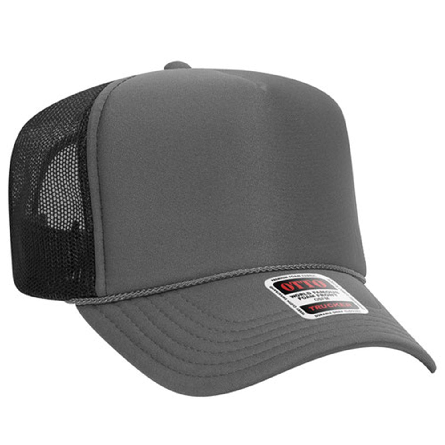 Custom Embroidered 5 Panel High Crown Mesh Back Trucker Hat OTTO CAP® (39-165)