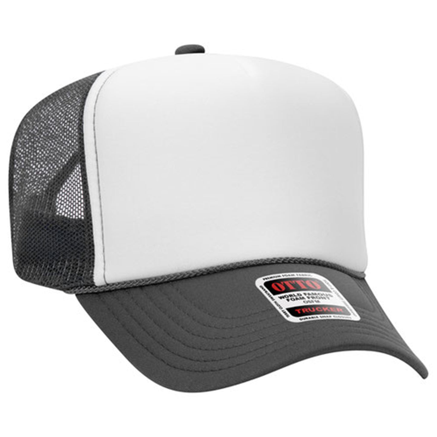Custom Embroidered 5 Panel High Crown Mesh Back Trucker Hat OTTO CAP® (39-165)