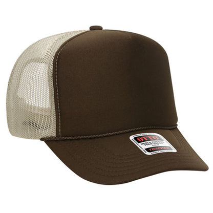 Custom Embroidered 5 Panel High Crown Mesh Back Trucker Hat OTTO CAP® (39-165)